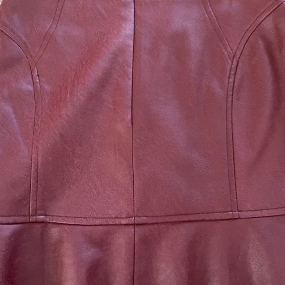 BCBGMAXAZRIA Faux Leather Flounce Mini Skirt - Picture 4 of 4